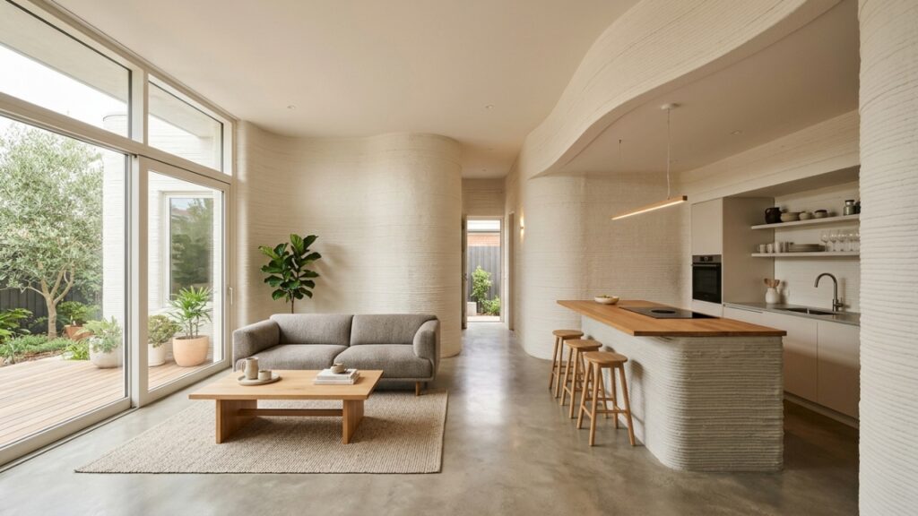 Explicar como uma casa de concreto pode ser construída por impressão 3D