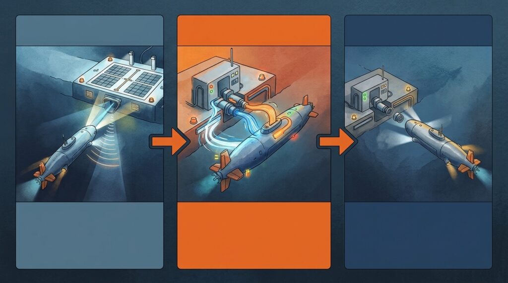 Estações no fundo do mar podem recarregar robôs submarinos sem trazê-los de volta ao navio