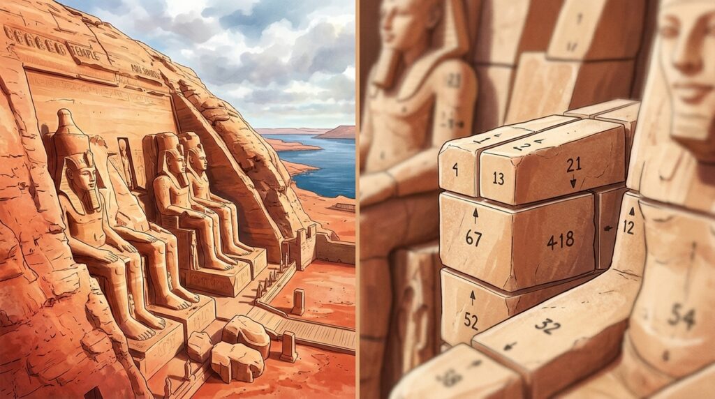 Abu Simbel foi cortado em mais de mil blocos para escapar das águas de uma represa no Egito