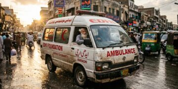Rede de ambulâncias criada por Abdul Sattar Edhi no Paquistão