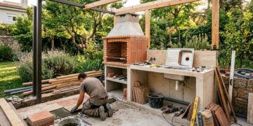 Quanto custa construir uma área gourmet de 20 m² em julho de 2026 com churrasqueira, bancada, pia e cobertura