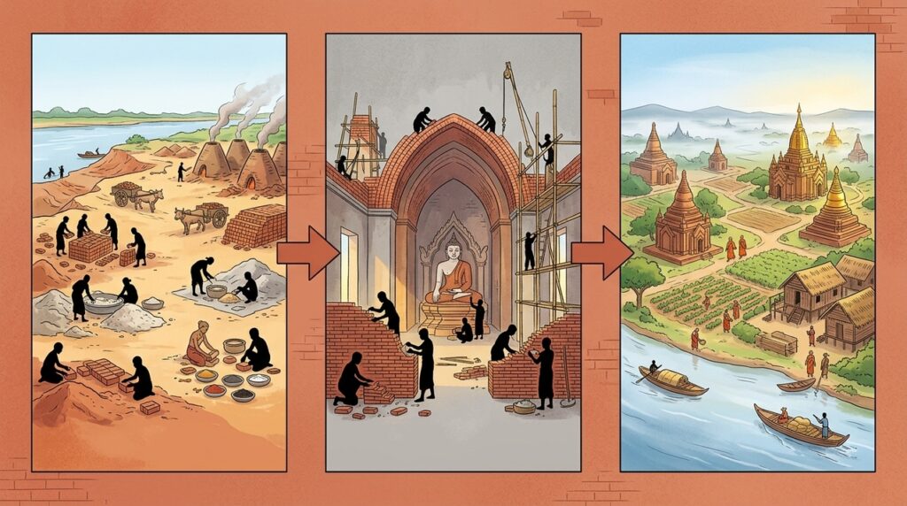 Com 3.595 monumentos, Bagan espalha templos e estupas por uma planície que parece não terminar