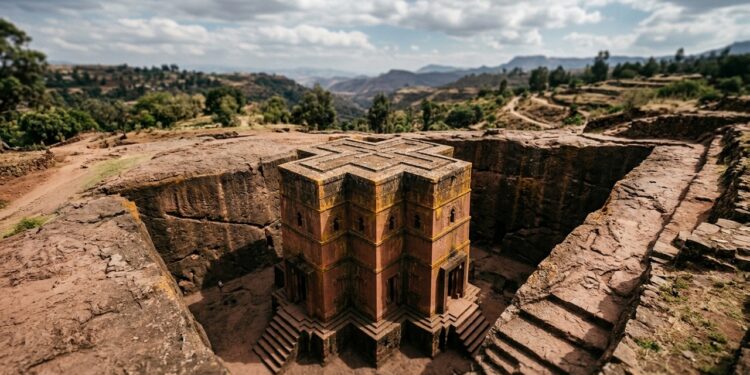 A igreja de Lalibela que nasceu da rocha revela como um templo inteiro pode surgir por subtração
