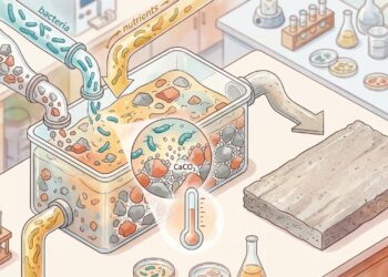 Nem cimento queimado em forno gigante, nem tijolo comum carregado de emissões invisíveis: o biocimento cultivado por microrganismos que promete mudar a lógica das placas e pisos da construção