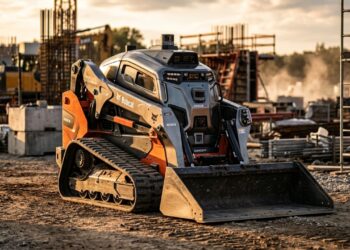 A mini carregadeira sem cabine que troca hidráulica por motores elétricos e mostra como máquinas de obra podem trabalhar sem operador sentado dentro delas