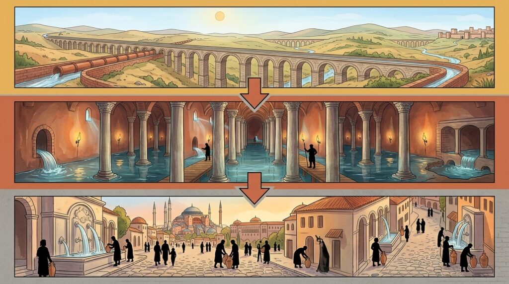 Com 336 colunas escondidas sob Istambul, a Cisterna da Basílica parece um palácio subterrâneo criado para guardar água