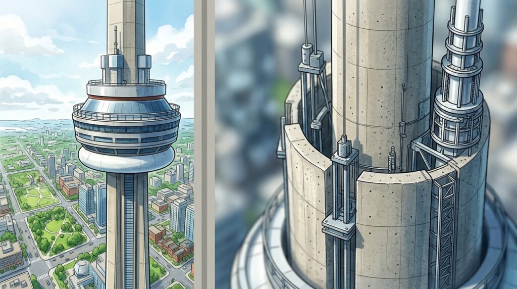 A agulha de 553 metros que colocou antenas acima dos arranha-céus e virou o símbolo de Toronto