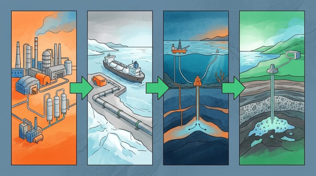 Noruega enterra milhões de toneladas de CO₂ sob o Mar do Norte e transforma antigas reservas de petróleo em depósitos permanentes de carbono
