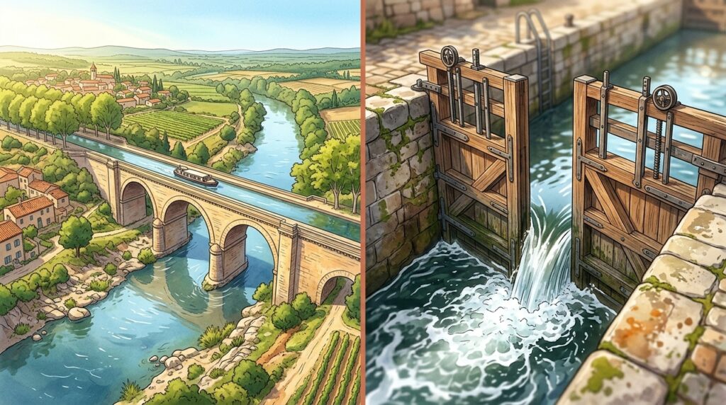 O canal francês de 360 quilômetros que ligou caminhos d’água com eclusas, pontes e túneis antes da ferrovia