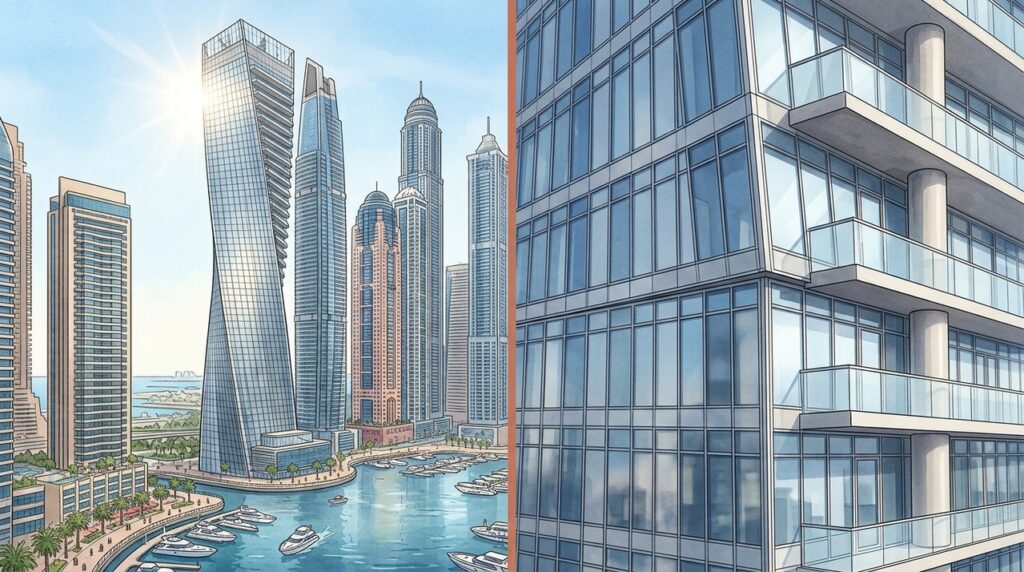 A torre de 307 metros que gira 90 graus sobre Dubai e transforma cada andar em parte de uma espiral