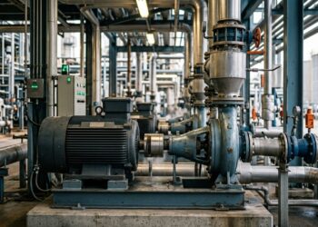 A bomba centrífuga empurra líquidos por refinarias e plataformas usando rotação em alta velocidade