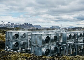 Uma máquina na Islândia suga CO₂ do ar, enterra o carbono no subsolo e tenta provar que a atmosfera também pode ser filtrada