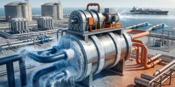 A energia fria do GNL tenta transformar regaseificação em eletricidade sem queimar o combustível nessa etapa