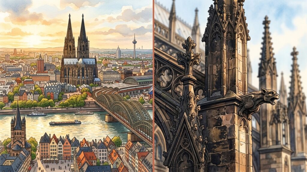 Com torres de 157 metros, a Catedral de Colônia levou séculos para concluir um projeto gótico medieval