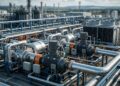 Uma única estação de compressão mantém o gás natural viajando por milhares de quilômetros sem deixar a pressão desaparecer pelo caminho