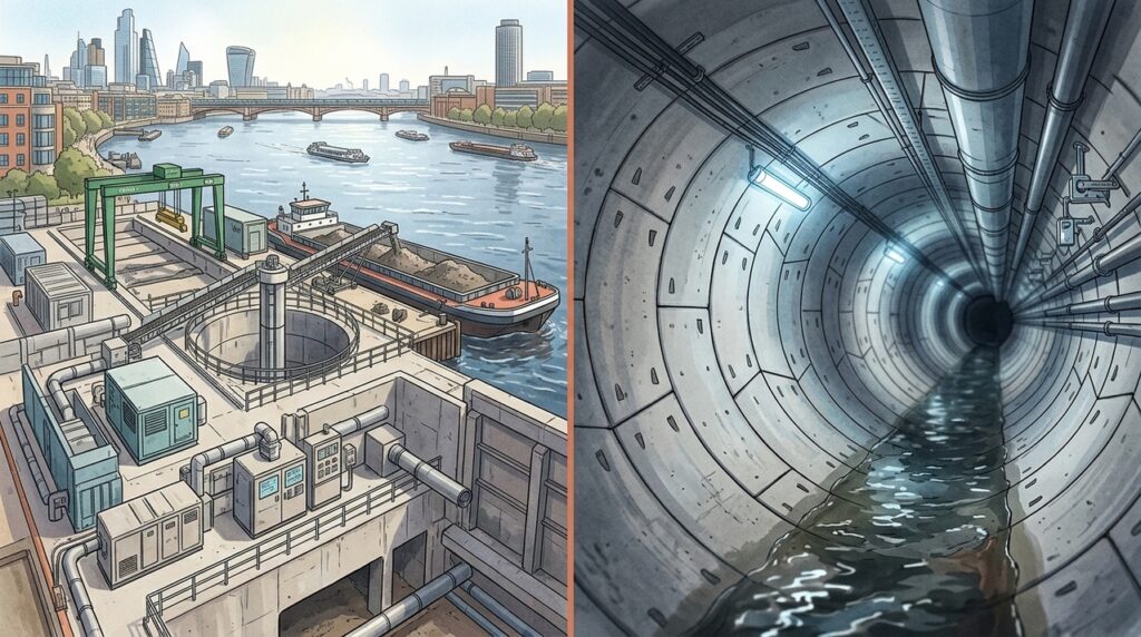 Com 25 quilômetros sob Londres, um supertúnel coleta esgoto e chuva antes que a mistura chegue ao Tâmisa