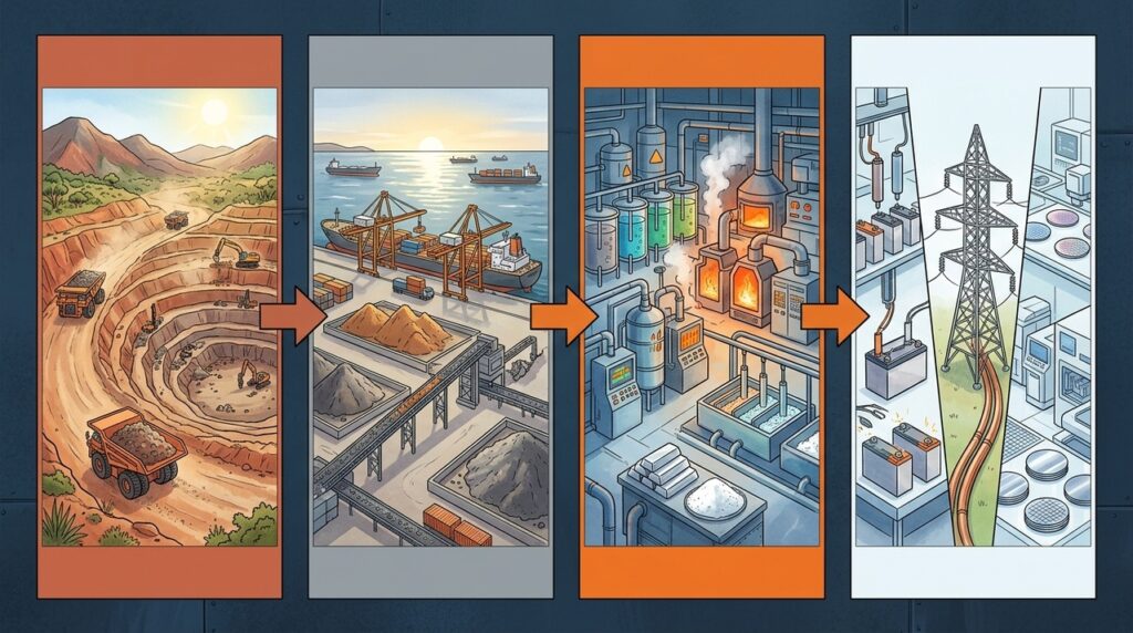 Minerais críticos mostram como uma única nação domina o refino por trás de baterias, redes e chips