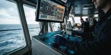 Operador de posicionamento dinâmico mantém navios offshore parados no mar sem usar âncoras