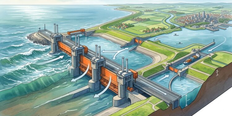 Como o Delta Works protege a Holanda do mar?