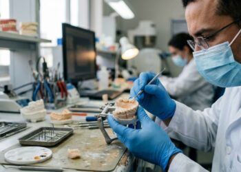 Técnico em prótese dentária constrói dentes fora do consultório com precisão de frações de milímetro