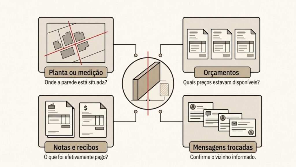 Divisão do custo do muro construído na divisa