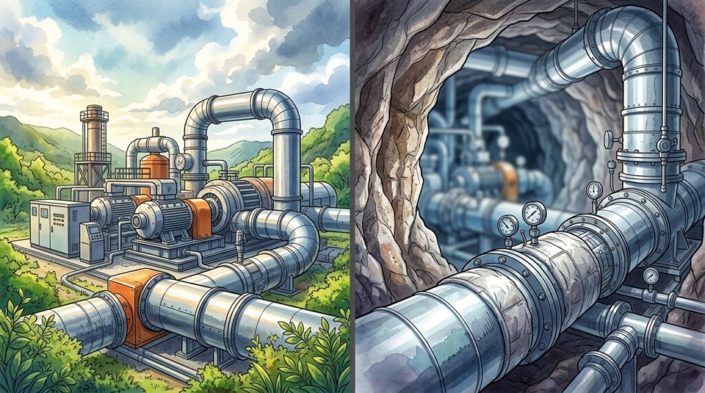 A tecnologia que transforma cavernas subterrâneas em baterias gigantes para a rede elétrica moderna