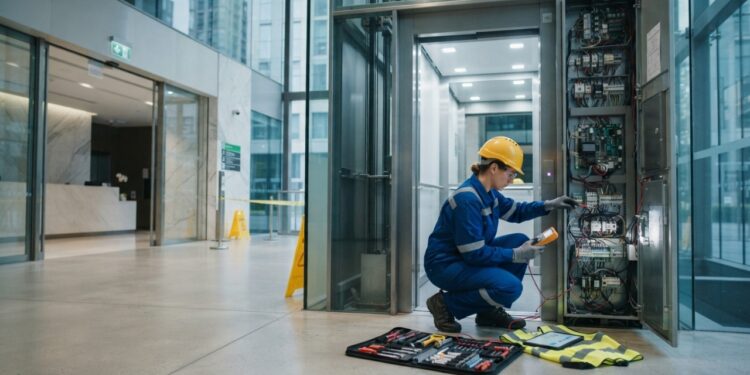 Como entrar na área de manutenção de elevadores?