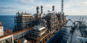 FLNG transforma gás natural em líquido no oceano e reduz a dependência de grandes gasodutos
