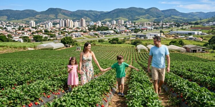 Potência na rota da Fernão Dias: a 6ª cidade mais desenvolvida de Minas Gerais com 87,5% da produção de morangos