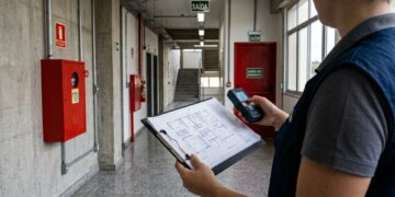 Projetista de prevenção contra incêndio calcula rotas de fuga antes que o prédio receba moradores