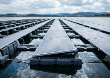 Painéis solares sobre a água geram eletricidade e ajudam a reduzir parte da evaporação dos reservatórios