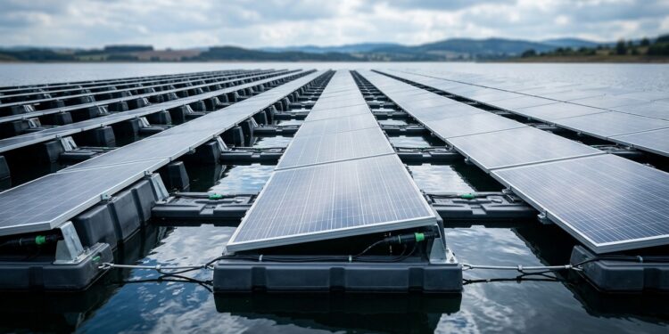 Painéis solares sobre a água geram eletricidade e ajudam a reduzir parte da evaporação dos reservatórios