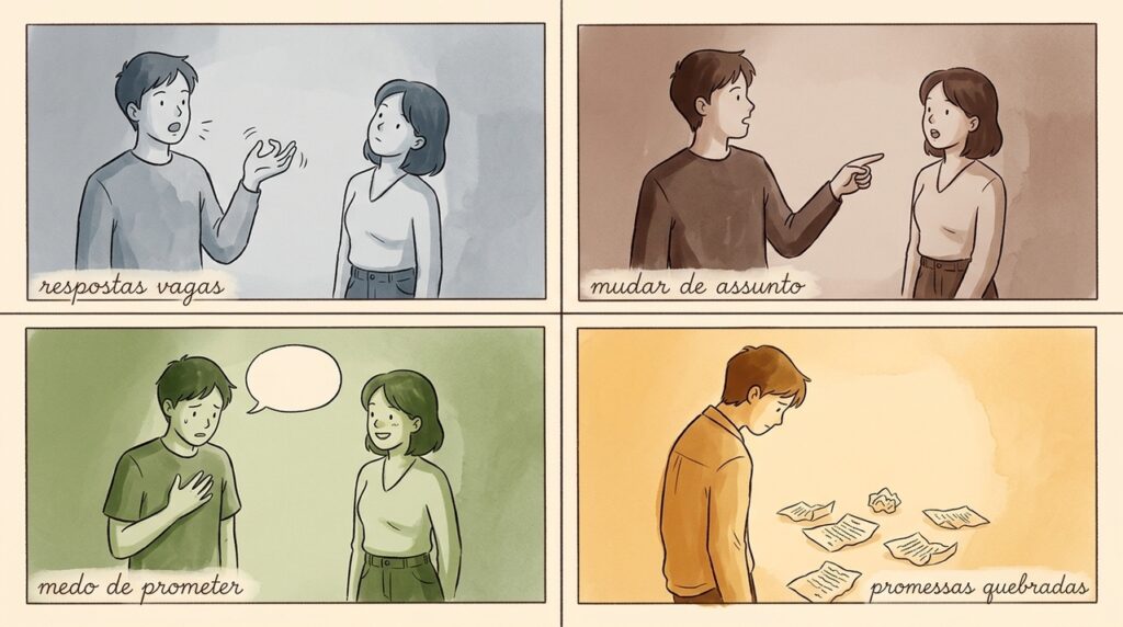 Pessoas que evitam falar sobre o futuro podem temer criar promessas que não conseguem cumprir