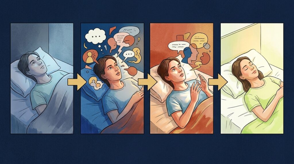 A psicologia explica por que algumas pessoas lembram de conversas antigas justamente antes de dormir