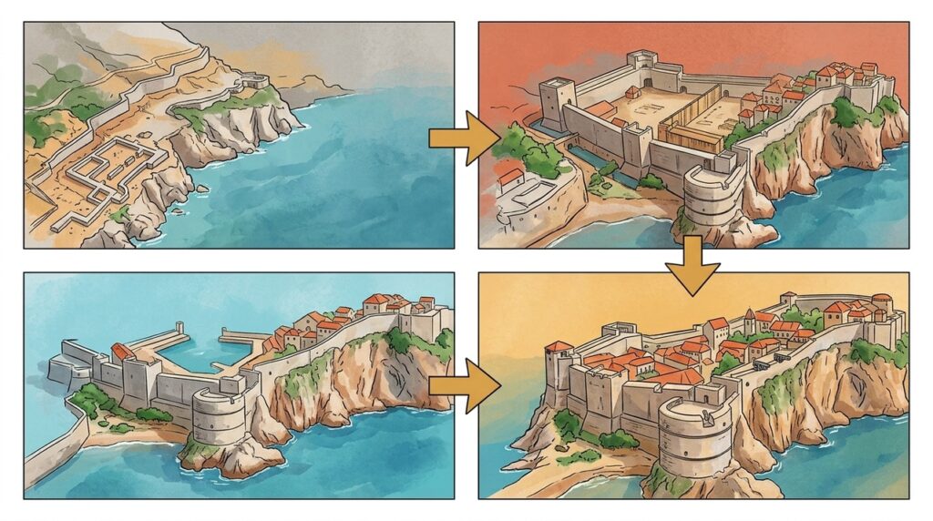 O anel de pedra de Dubrovnik que desce até o mar e protegeu uma cidade inteira no Adriático