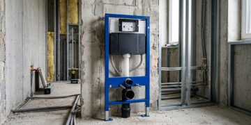 Com capacidade para suportar até 400 kg de carga no drywall, este módulo metálico organiza o encanamento de forma totalmente invisível nas paredes