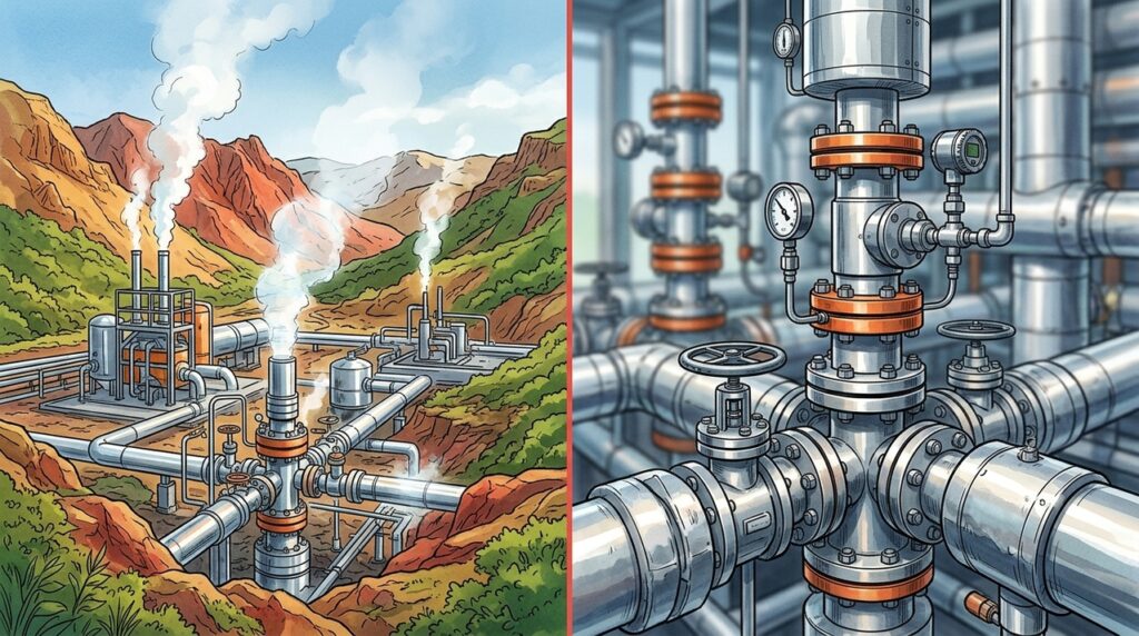 Com poços de até 3 km e vapor a centenas de graus, usina geotérmica transforma o calor escondido da Terra em eletricidade constante