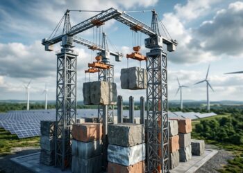 Bateria gigante feita de pedras usa a força da gravidade para estocar energia e evitar apagões em redes de energia solar