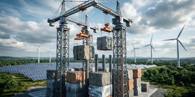 Bateria gigante feita de pedras usa a força da gravidade para estocar energia e evitar apagões em redes de energia solar