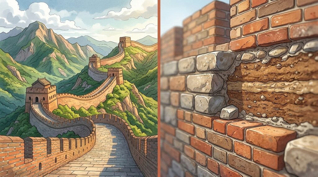 A obra de 2.200 anos que não é uma parede única, mas uma rede de muros, torres e fortalezas