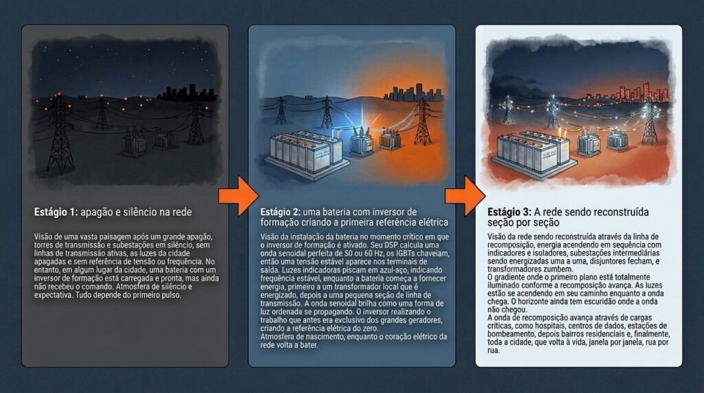 Inversores formadores podem ajudar redes elétricas a voltar depois de grandes apagões