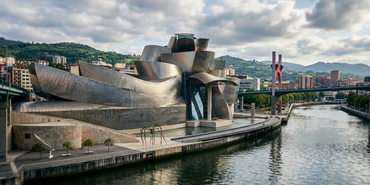 Guggenheim Bilbao dobrou metal, vidro e pedra para criar uma arquitetura que parece mudar com o clima