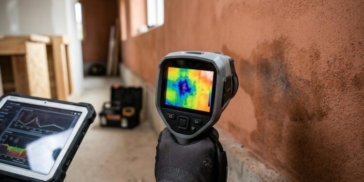 Termografia infravermelha localiza sinais de umidade