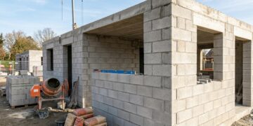 Casa sem pilares convencionais feita com alvenaria estrutural de concreto
