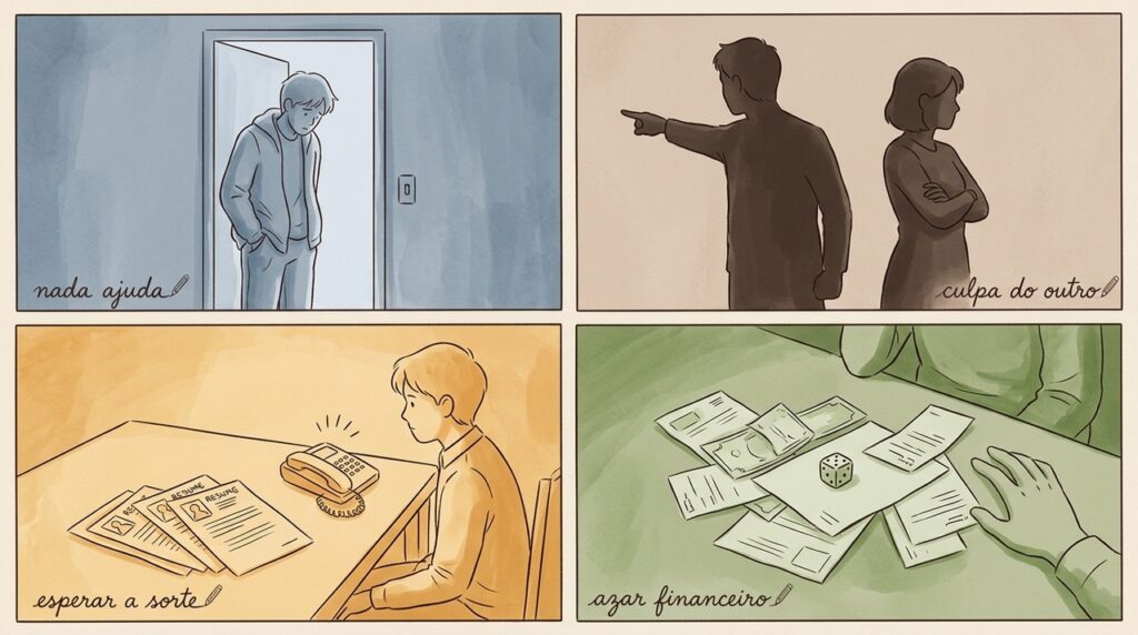 A psicologia chama de locus de controle externo quando a pessoa sente que a própria vida está sempre nas mãos da sorte, dos outros ou do destino