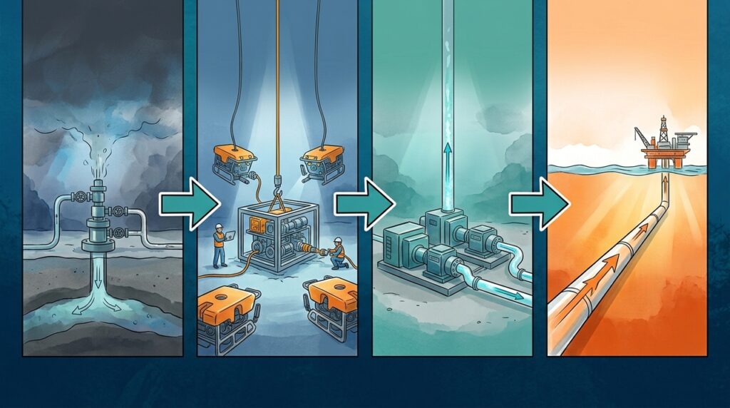 Compressores no fundo do Mar da Noruega devolvem pressão ao gás antes que ele chegue à plataforma