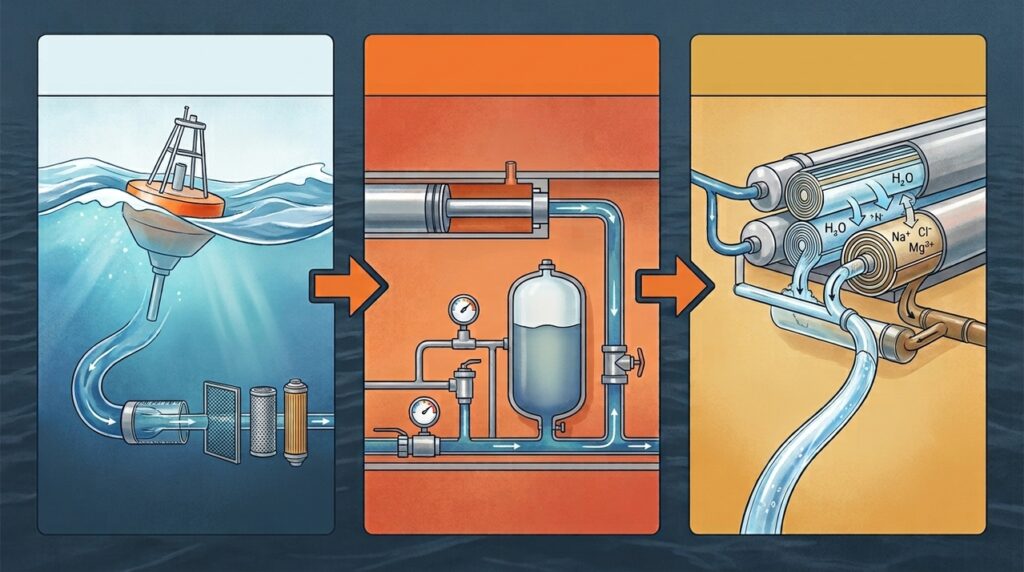 Equipamentos movidos pelas ondas produzem água potável no oceano sem cabos ligados à rede elétrica em terra