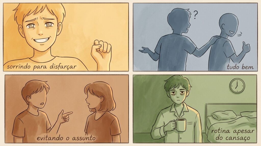 4 atitudes que revelam quem parece bem por fora para não preocupar ninguém mesmo estando esgotado