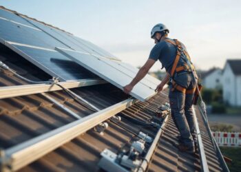 Instalador de energia solar pode ganhar bem, mas trabalhar no telhado exige muito mais do que apenas fixar painéis