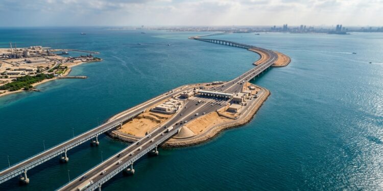 King Fahd Causeway transformou 25 quilômetros de mar em uma rota rodoviária entre dois países